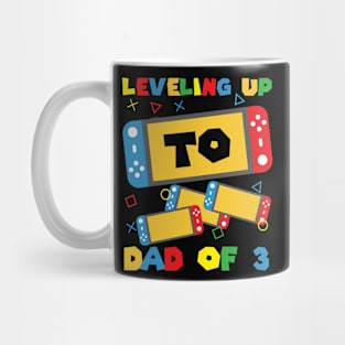 Leveling Up To Dad Of 3 Video Gamer Soon To Be Dad Gift For Men Father day Mug